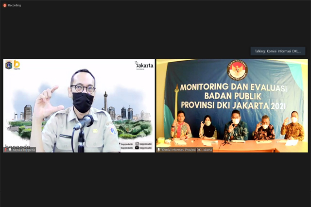 Tiga Nominator Terbaik Monev Badan Publik Dinilai KI DKI Jakarta Melalui Zoom Meeting