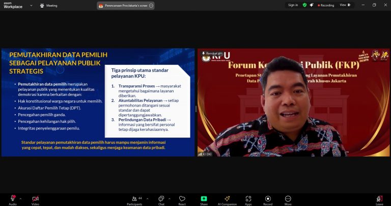 KPU DKI Susun Standar Layanan Pemutakhiran Data Pemilih, Ketua KI DKI Tekankan Keseimbangan Transparansi dan Pelindungan Data Pribadi
